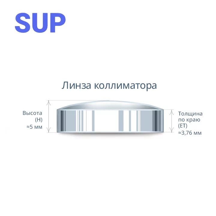 Линза коллиматора D16x5 F50 мм, кварц, AR/AR@1064 нм